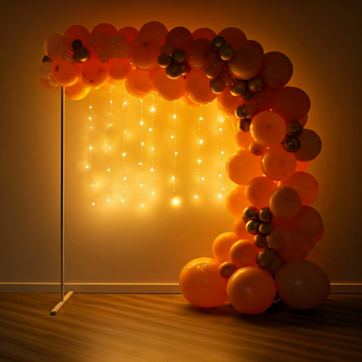 Balloons and disco lights decoration