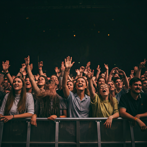 Crowd cheering at a live concert